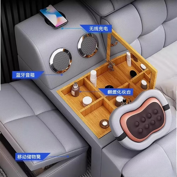 Luxury Smart King Bed – Genuine Leather, Bluetooth, Massage & Storage
