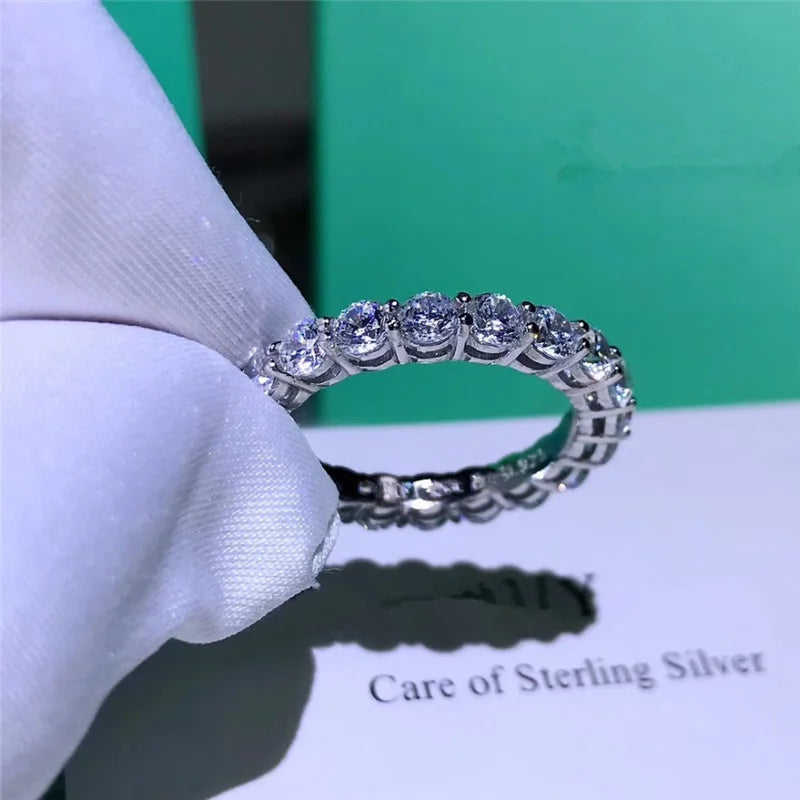 Round Lab Diamond CZ Engagement Ring – 4mm 925 Sterling Silver Unisex Band