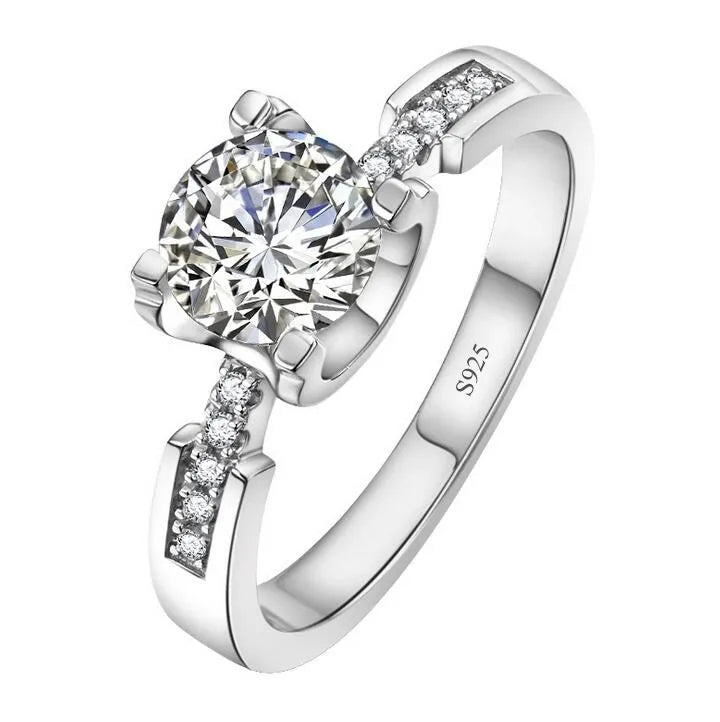 Solitaire Lab Diamond Ring – 1CT 925 Sterling Silver Unisex Engagement Band