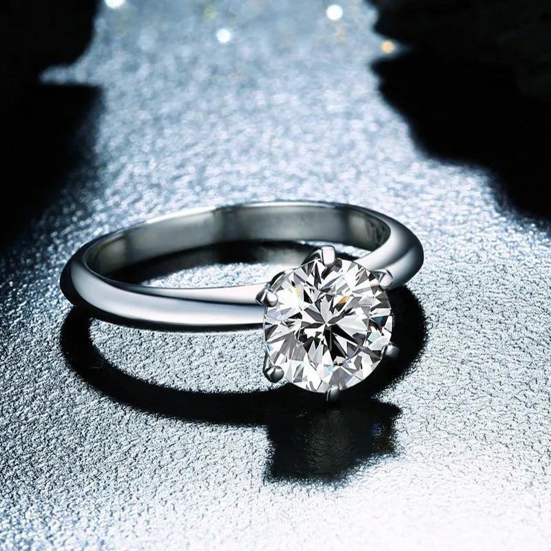 Solitaire Lab Diamond Ring – 1CT 925 Sterling Silver Unisex Engagement Band
