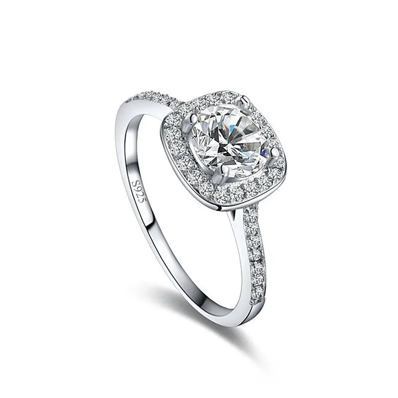 Solitaire Lab Diamond Ring – 1CT 925 Sterling Silver Unisex Engagement Band