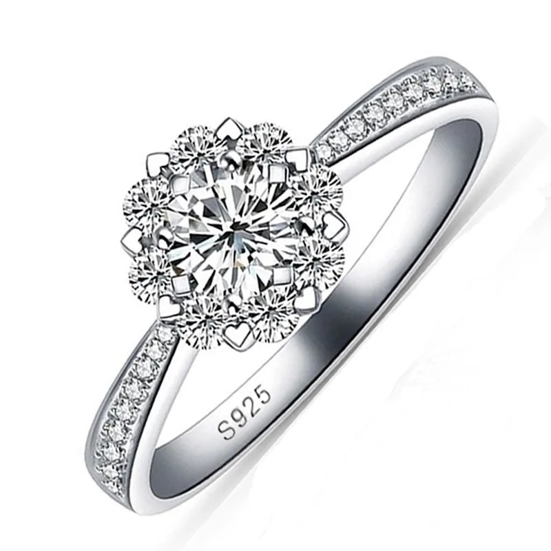 Solitaire Lab Diamond Ring – 1CT 925 Sterling Silver Unisex Engagement Band