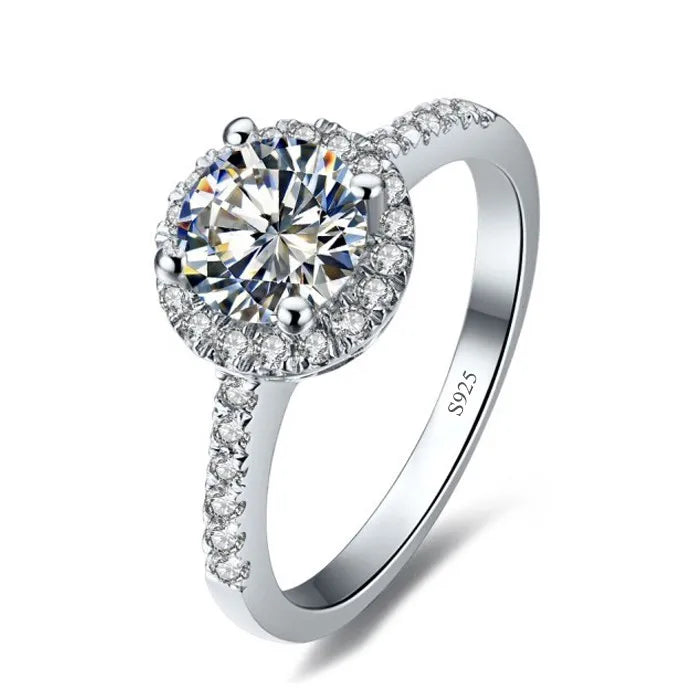Solitaire Lab Diamond Ring – 1CT 925 Sterling Silver Unisex Engagement Band