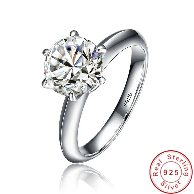 Solitaire Lab Diamond Ring – 1CT 925 Sterling Silver Unisex Engagement Band
