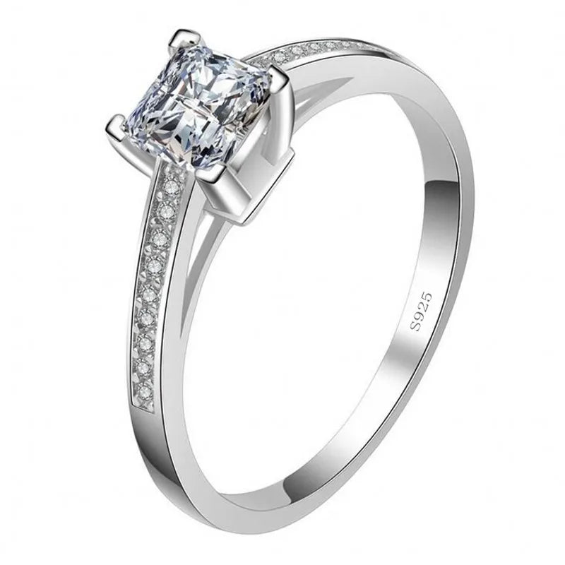Solitaire Lab Diamond Ring – 1CT 925 Sterling Silver Unisex Engagement Band