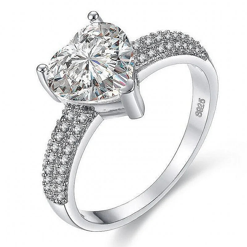 Solitaire Lab Diamond Ring – 1CT 925 Sterling Silver Unisex Engagement Band