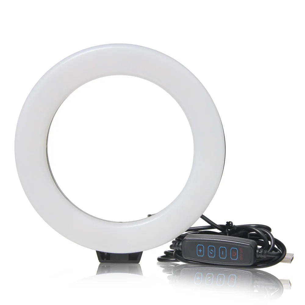 Mini LED Selfie Ring Light with Tripod Stand