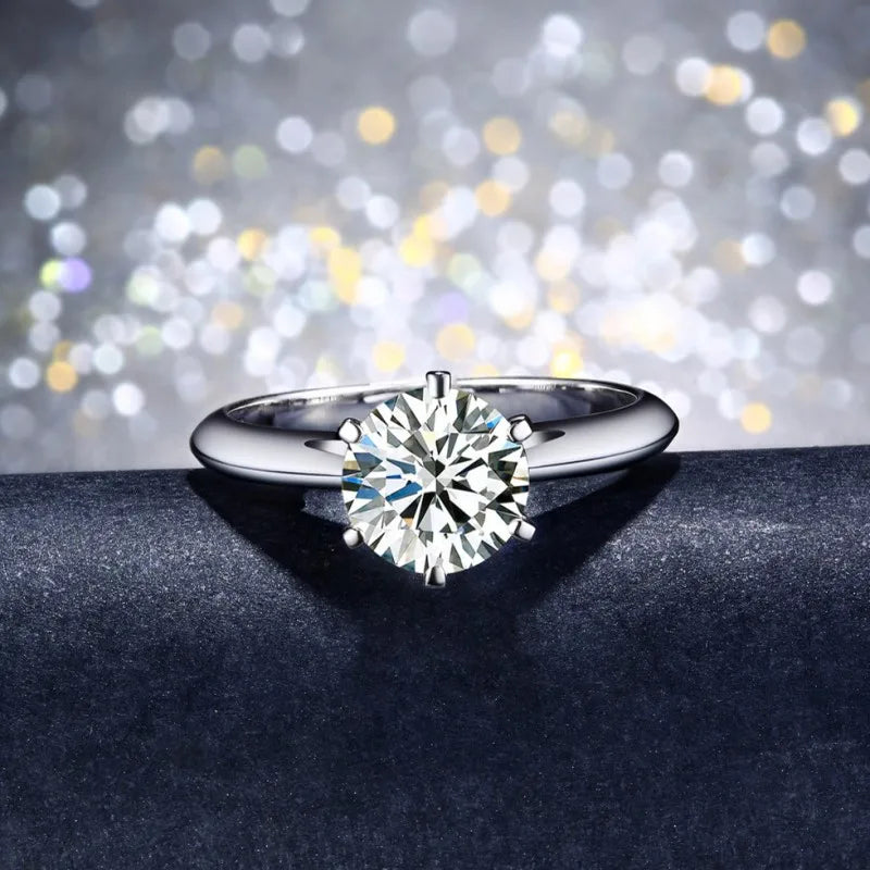 Solitaire Lab Diamond Ring – 1CT 925 Sterling Silver Unisex Engagement Band