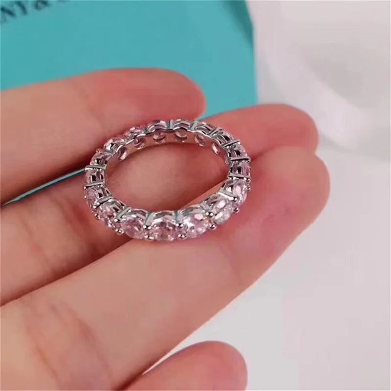 Round Lab Diamond CZ Engagement Ring – 4mm 925 Sterling Silver Unisex Band
