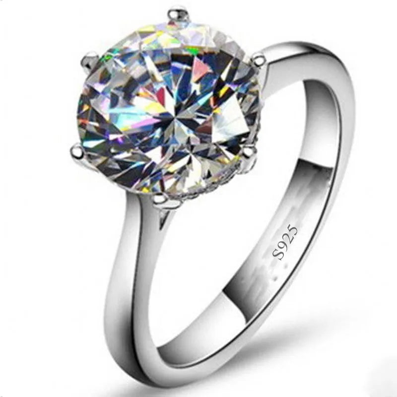 Solitaire Lab Diamond Ring – 1CT 925 Sterling Silver Unisex Engagement Band