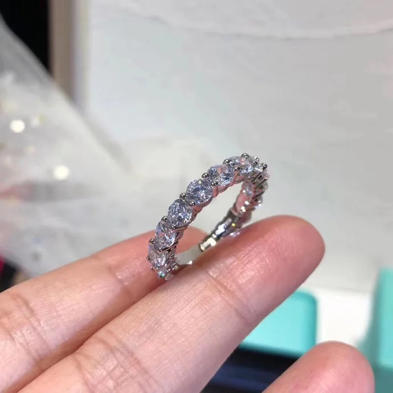 Round Lab Diamond CZ Engagement Ring – 4mm 925 Sterling Silver Unisex Band