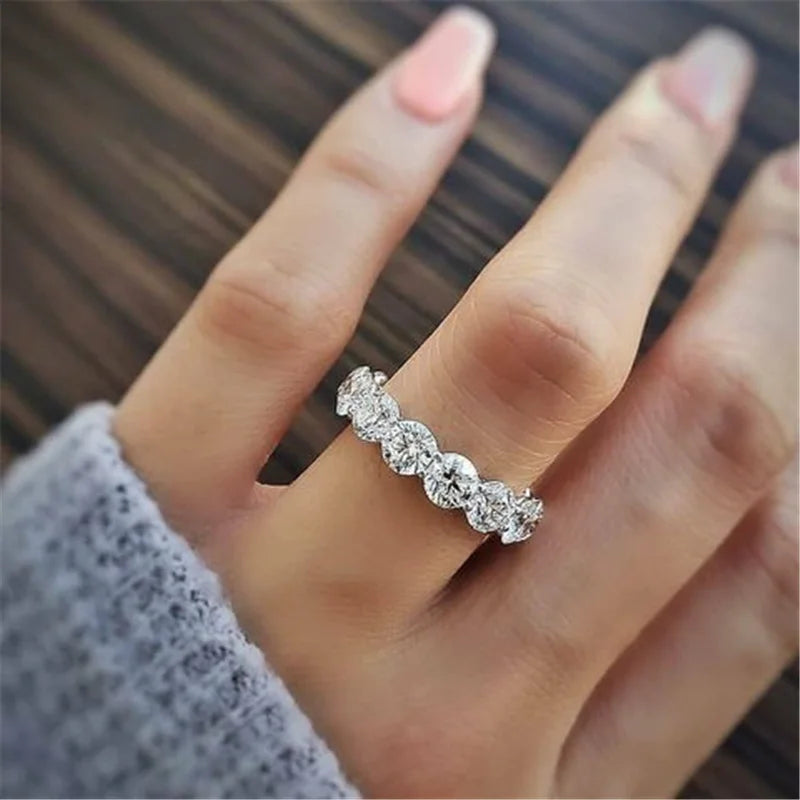 Round Lab Diamond CZ Engagement Ring – 4mm 925 Sterling Silver Unisex Band
