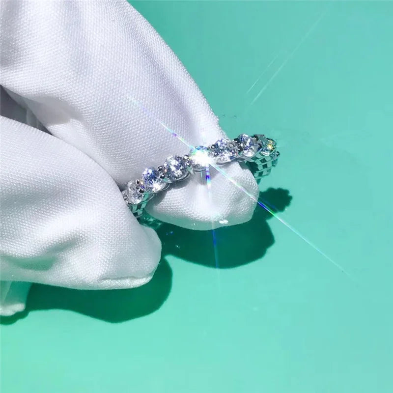 Round Lab Diamond CZ Engagement Ring – 4mm 925 Sterling Silver Unisex Band