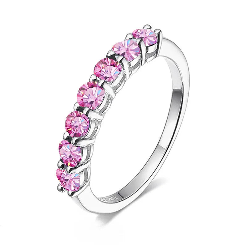 Moissanite Eternity Ring – 0.7CT D VVS1 EX Round Cut 925 Sterling Silver