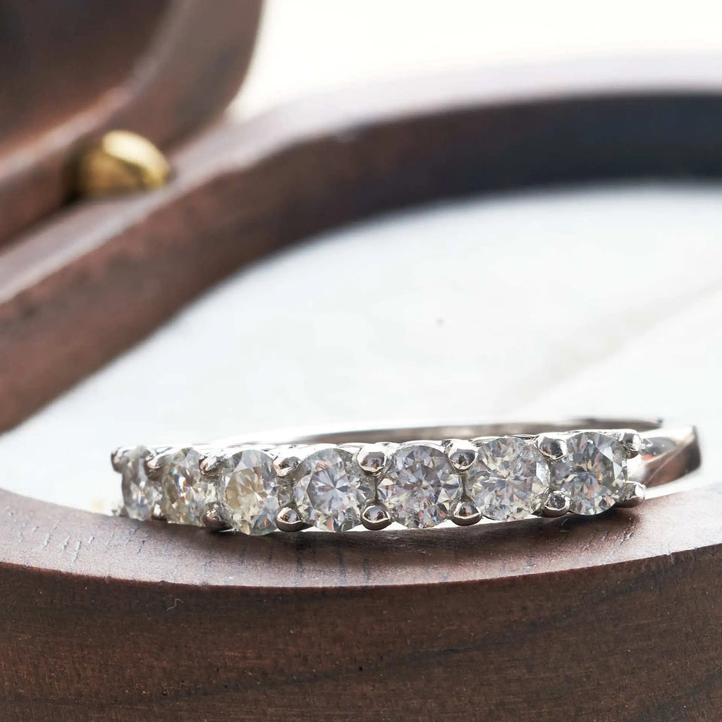 Moissanite Eternity Ring – 0.7CT D VVS1 EX Round Cut 925 Sterling Silver