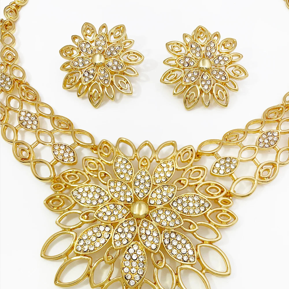 Dubai Luxury Jewelry Set – 18K Gold, 4 Pieces