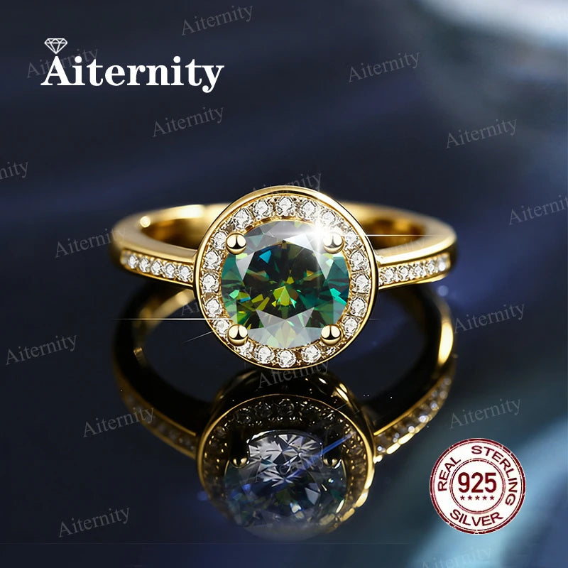 Moissanite & Zircon Ring – D VVS1 Adjustable S925 Silver Women’s Wedding Ring