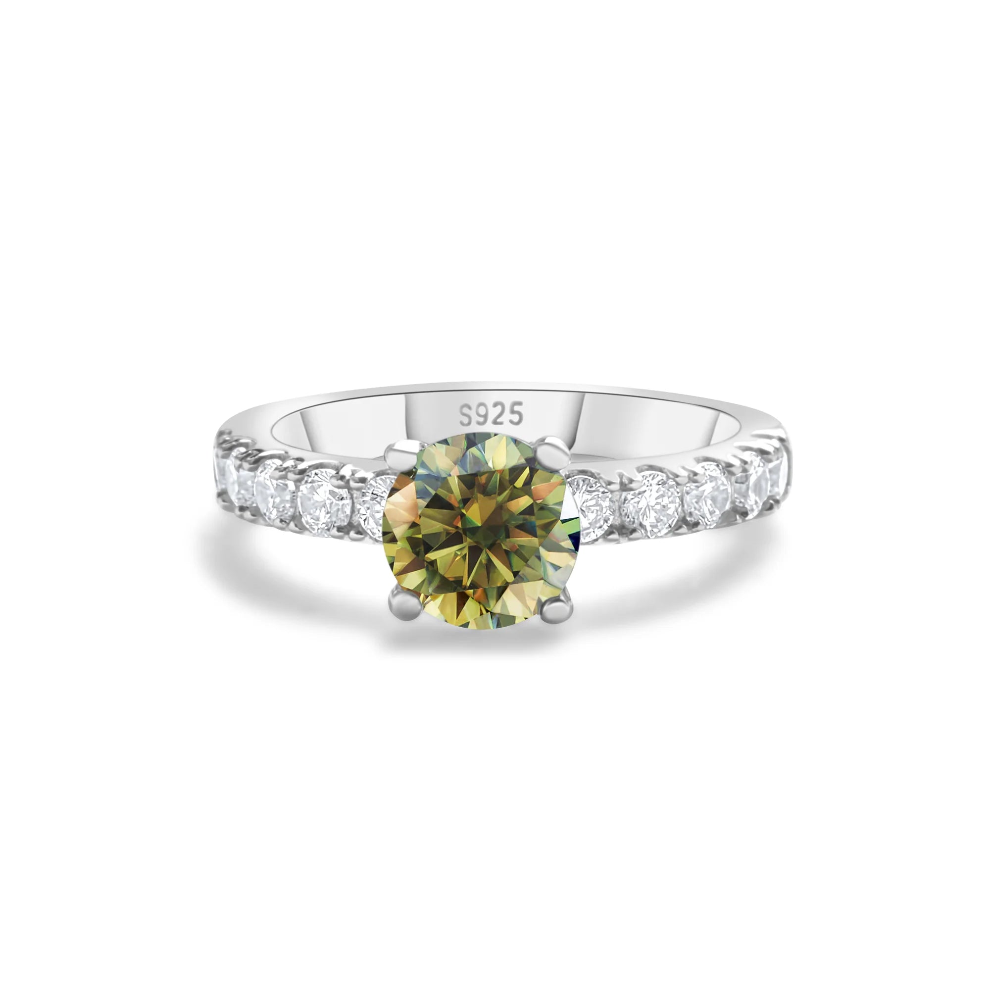 Solitaire Moissanite Engagement Ring – 1 Carat 4-Claw S925 Silver