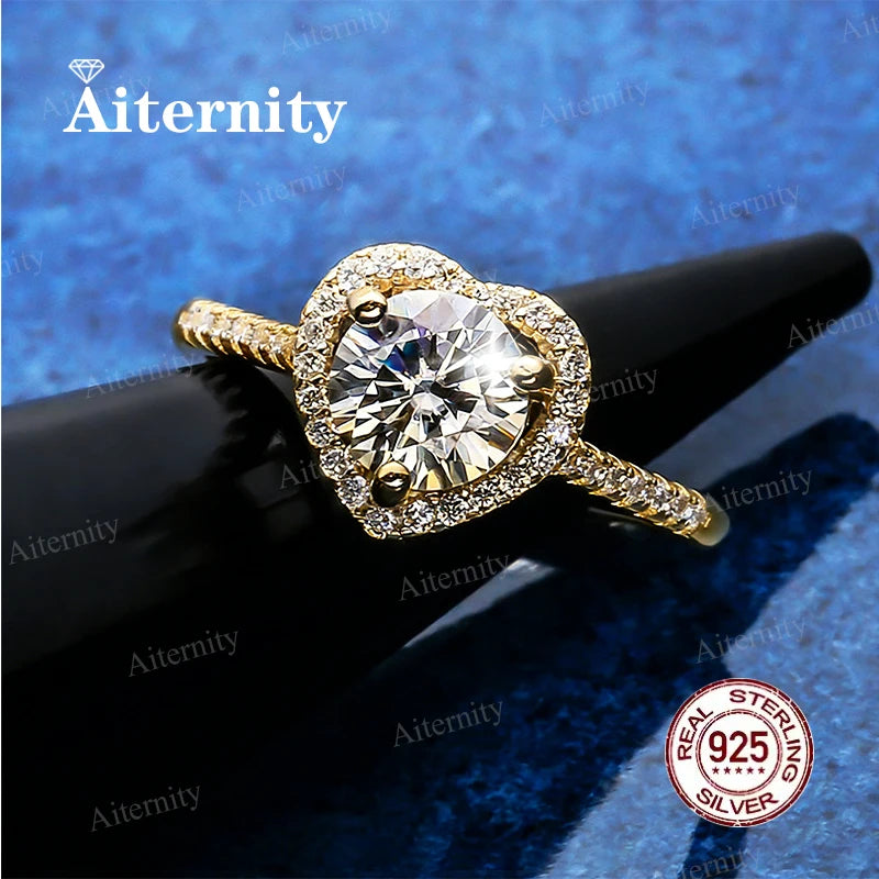 Moissanite & Zircon Ring – D VVS1 Adjustable S925 Silver Women’s Wedding Ring
