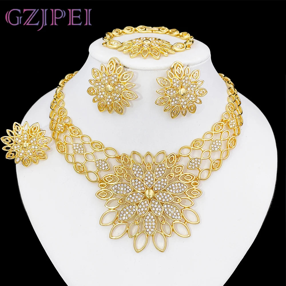 Dubai Luxury Jewelry Set – 18K Gold, 4 Pieces