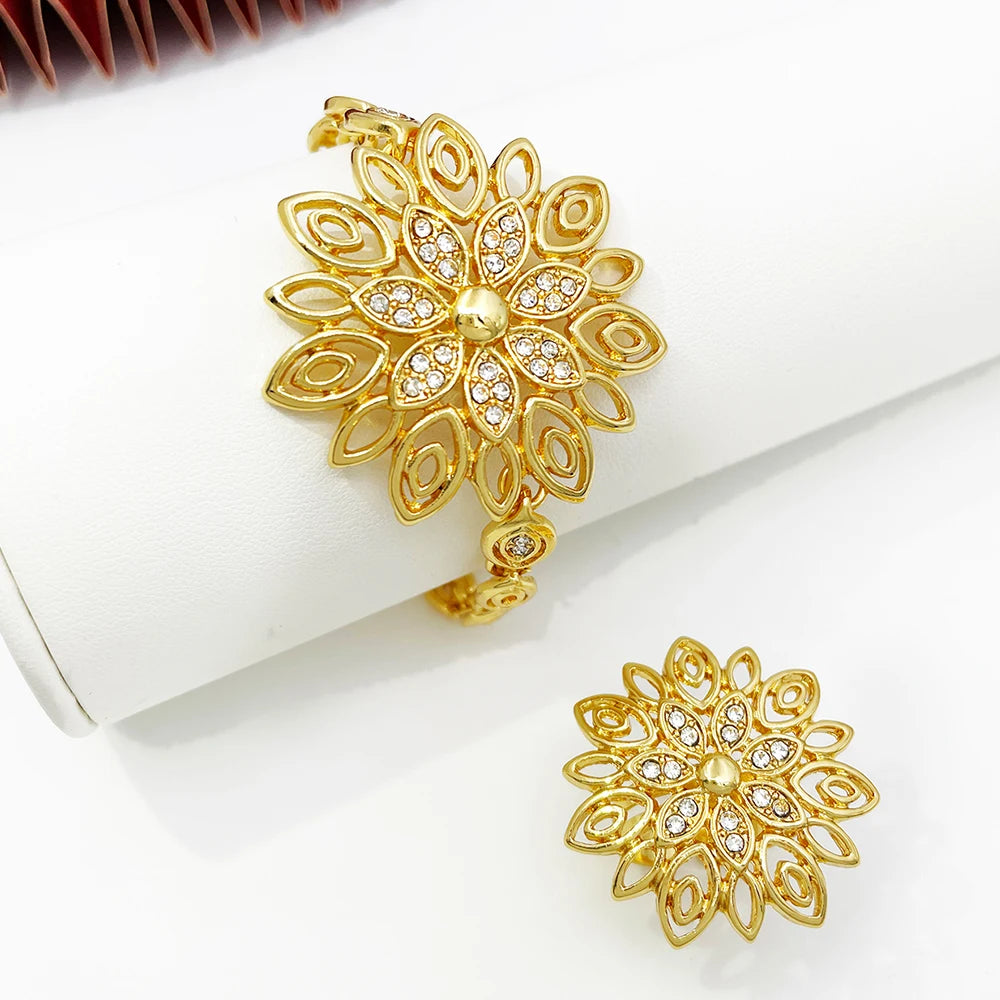 Dubai Luxury Jewelry Set – 18K Gold, 4 Pieces