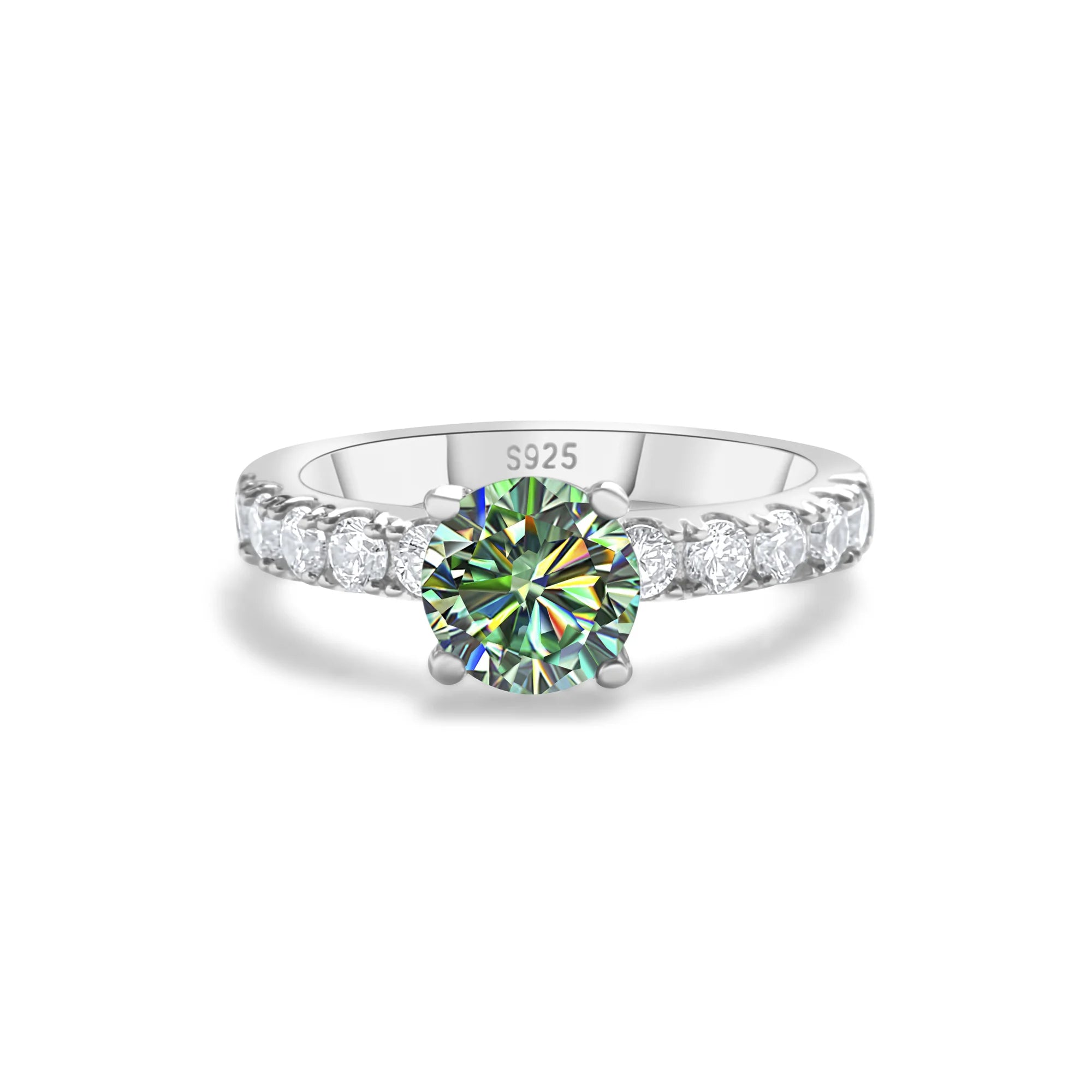 Solitaire Moissanite Engagement Ring – 1 Carat 4-Claw S925 Silver