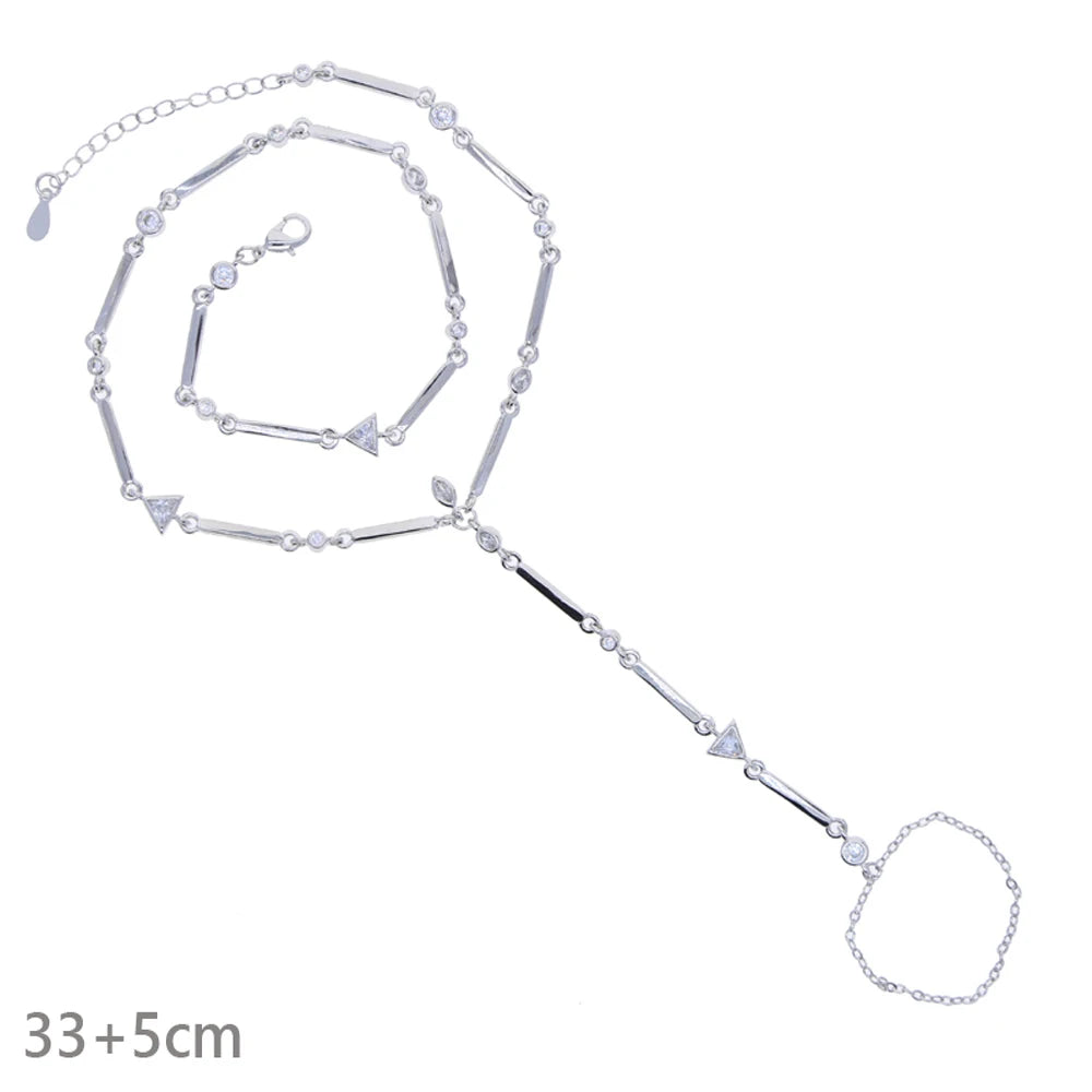 Double Chain CZ Bracelet for Women