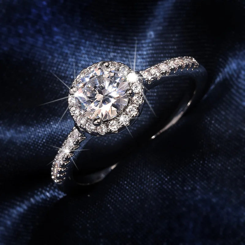 18K Gold Plated Moissanite Ring – D VVS1 Adjustable S925 Silver