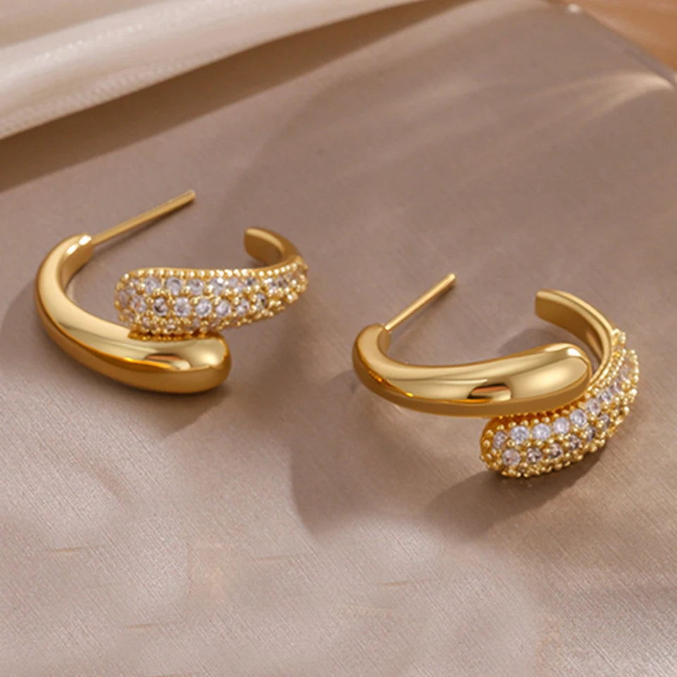 Zircon Water Drop Jewelry Set – Bracelet, Ring & Earrings