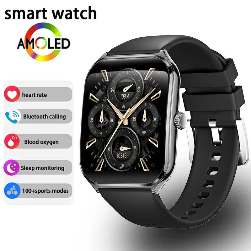 Ultra Thin Smart Watch – 1.96" AMOLED, BT Calling & Health Tracking