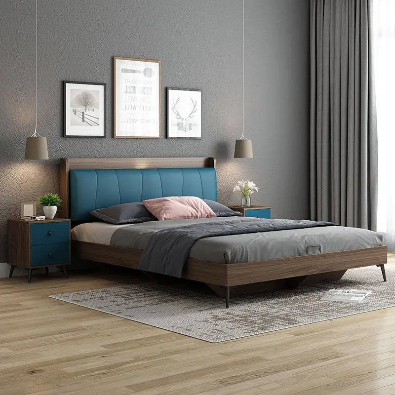 Luxury Bedroom Furniture Set – Wood Bed Frame with Storage & Nightstands