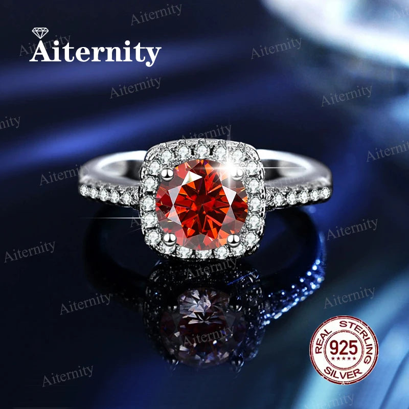 Moissanite & Zircon Ring – D VVS1 Adjustable S925 Silver Women’s Wedding Ring