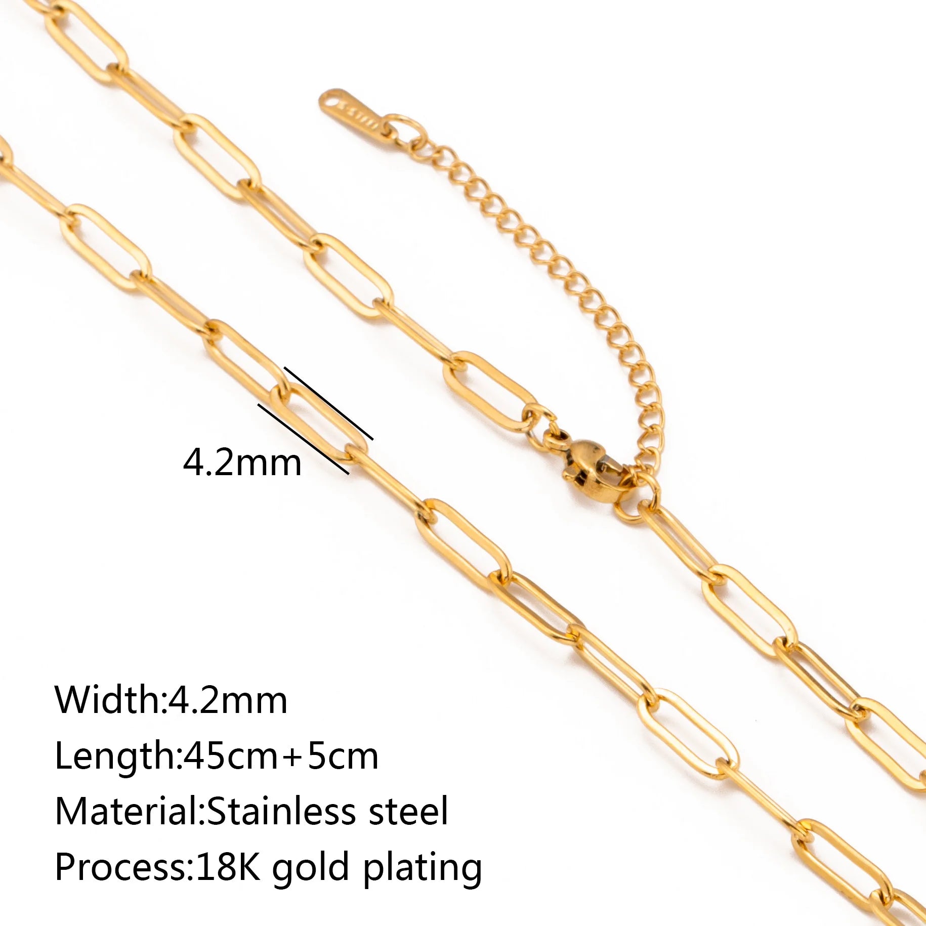 5-Piece Chain Necklace Set – 18K Gold Plated Stainless Steel Layering Necklaces