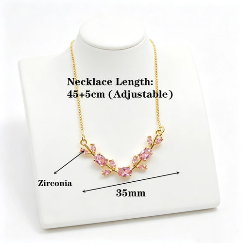Crystal Leaf Vine Jewelry Set – Necklace & Bracelet