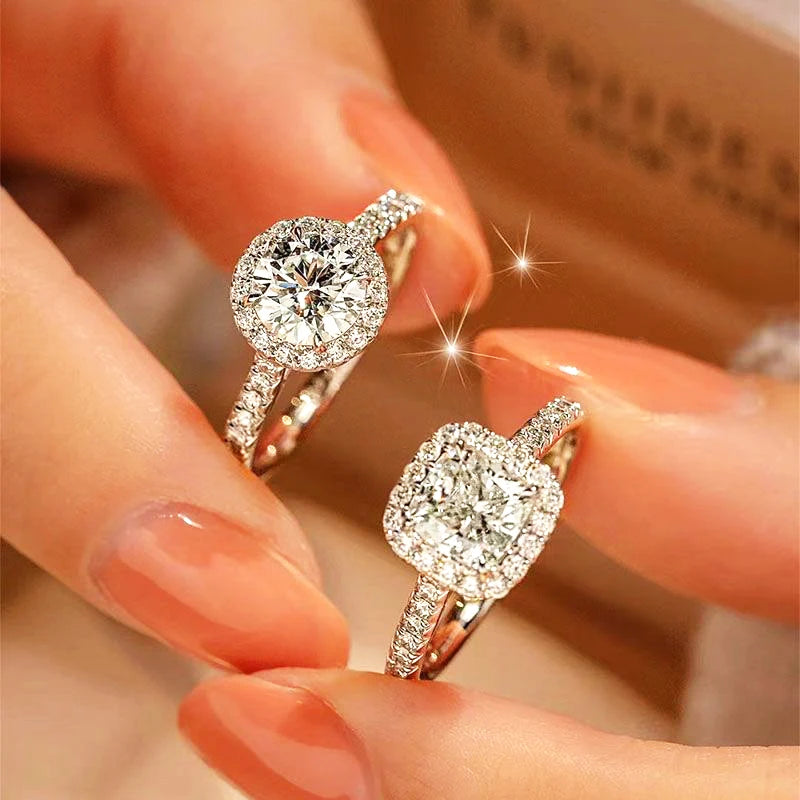 Royal Moissanite Rose Ring – Eternal Bloom in Silver