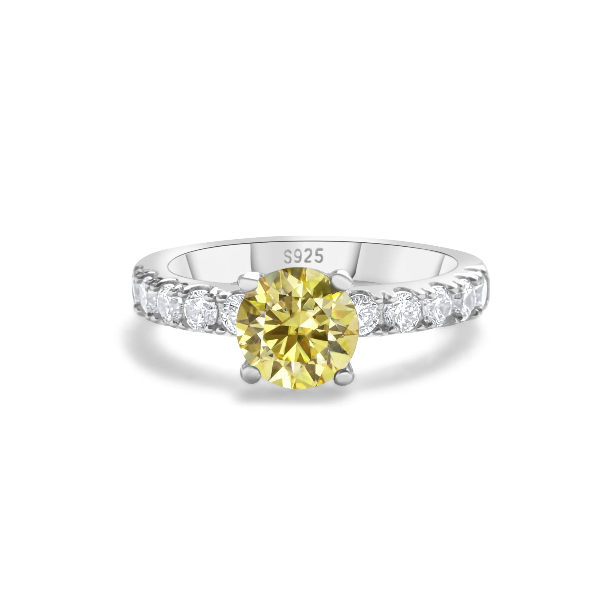 Solitaire Moissanite Engagement Ring – 1 Carat 4-Claw S925 Silver