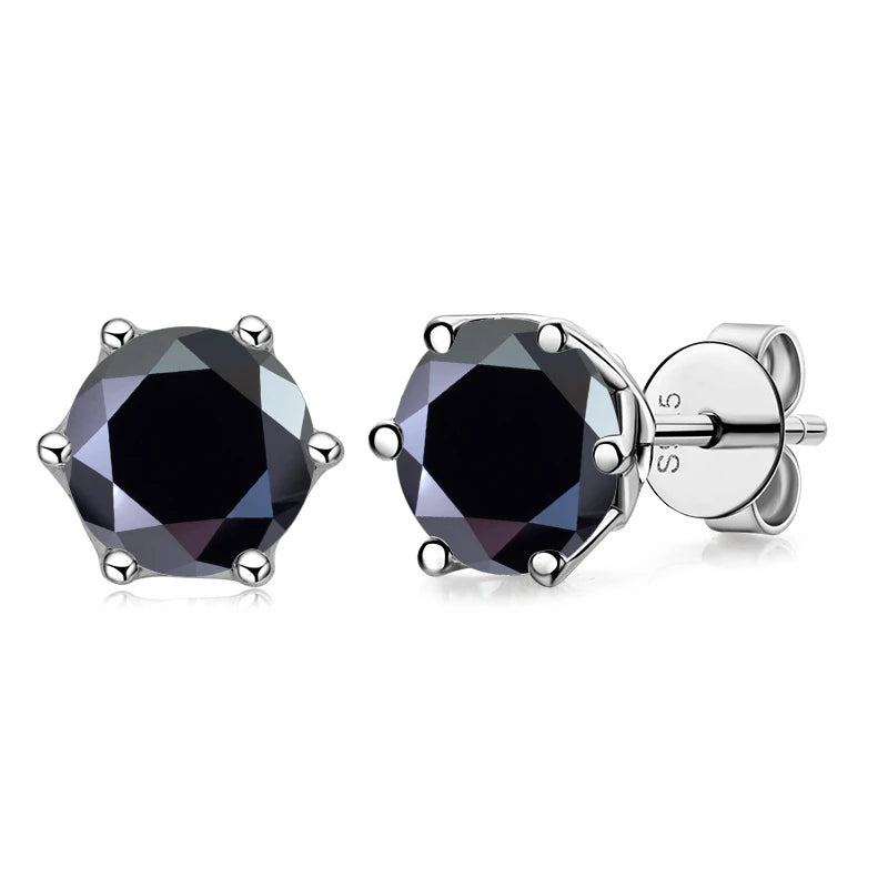Moissanite Russian Cut Stud Earrings – 1/2/4CT VVS D Color S925 Silver Fine Jewelry
