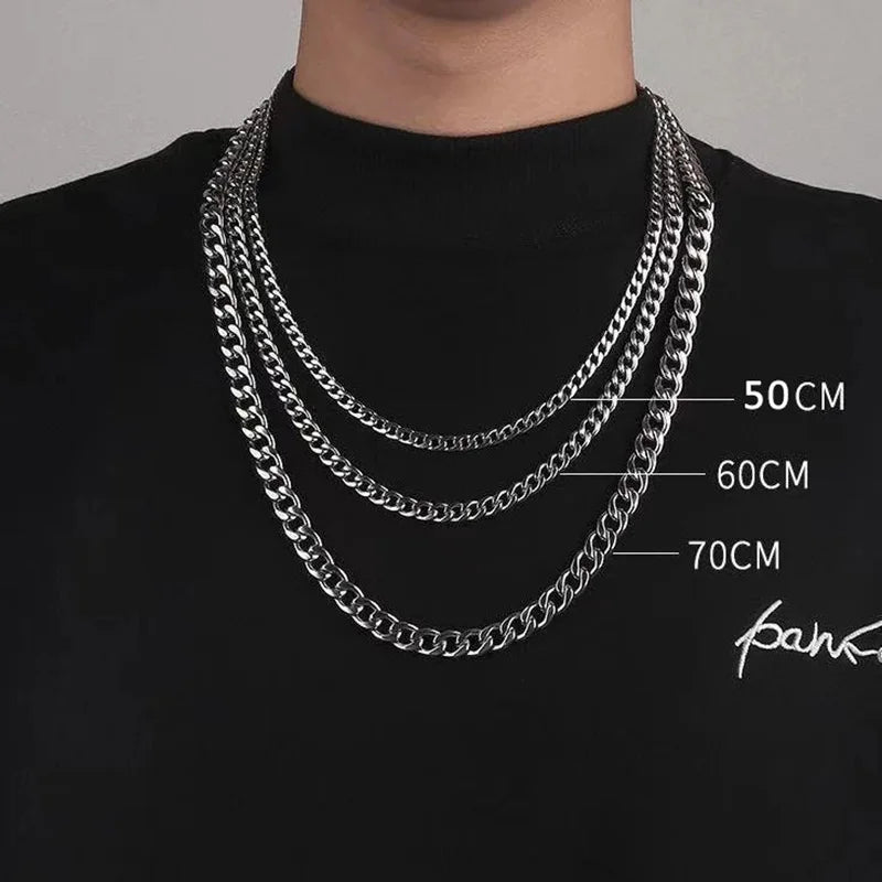 Men's Hip Hop Cuban Link Chain Necklace — 3/5/7/9mm Stainless Steel