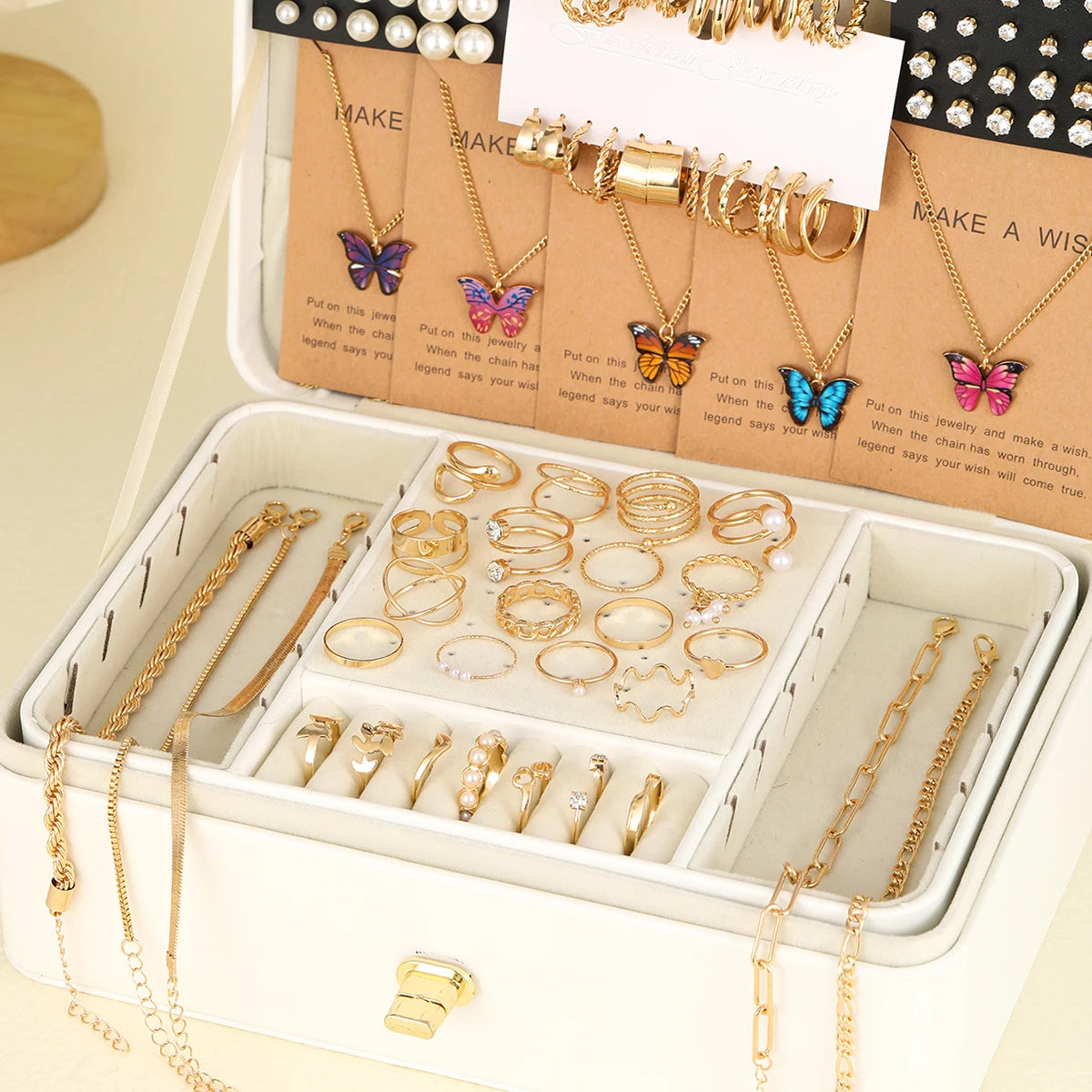Pearl & Zircon Jewelry Collection – 104-Piece Set
