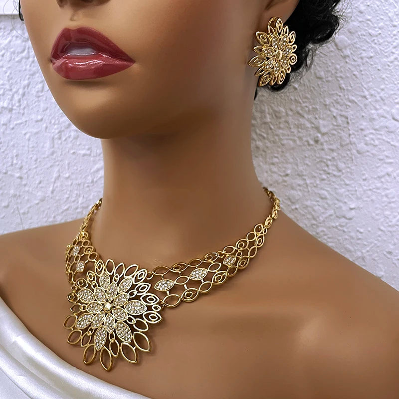 Dubai Luxury Jewelry Set – 18K Gold, 4 Pieces