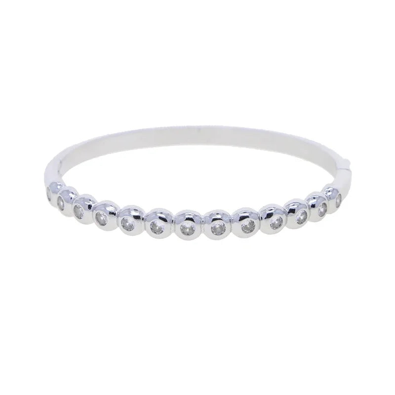 CZ Gold Jewelry Set – Bracelet, Bangle & Ring
