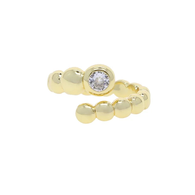 CZ Gold Jewelry Set – Bracelet, Bangle & Ring