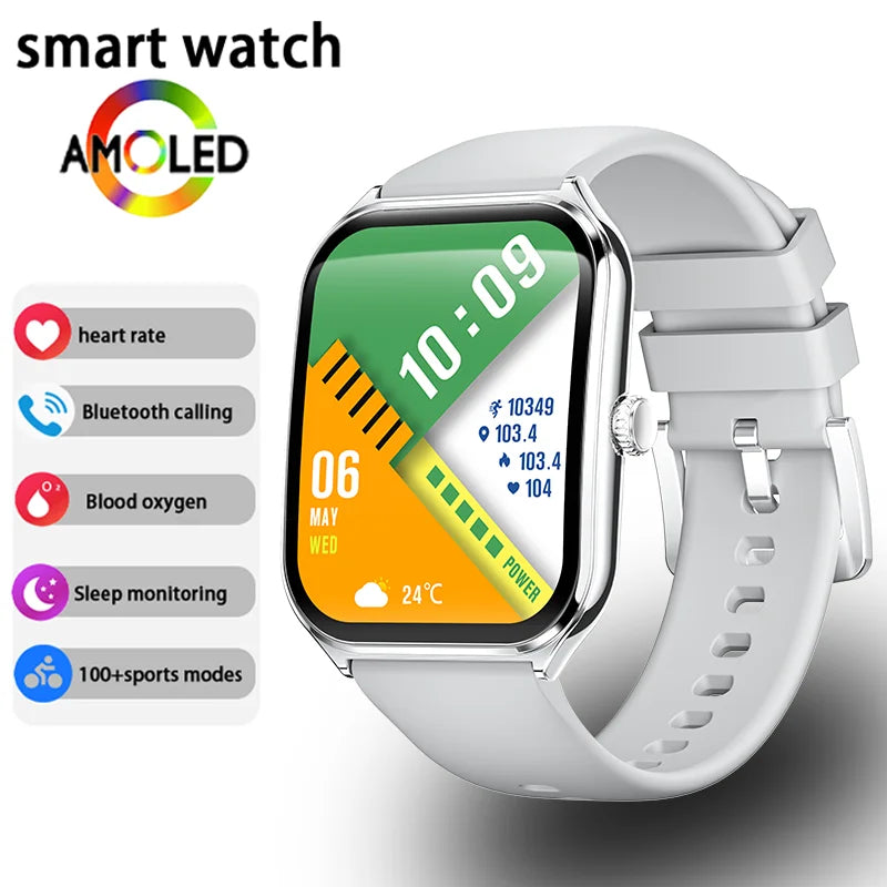 Ultra Thin Smart Watch – 1.96" AMOLED, BT Calling & Health Tracking