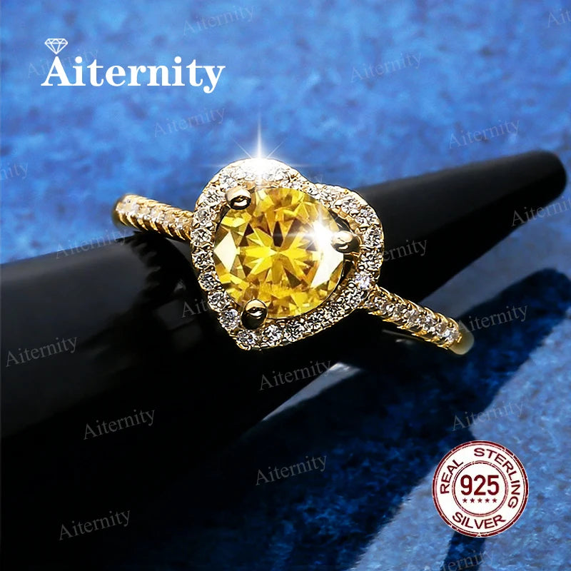 Moissanite & Zircon Ring – D VVS1 Adjustable S925 Silver Women’s Wedding Ring