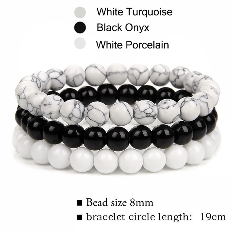 Natural Stone Bracelet Set – 8mm Healing Crystals, 3 Pieces