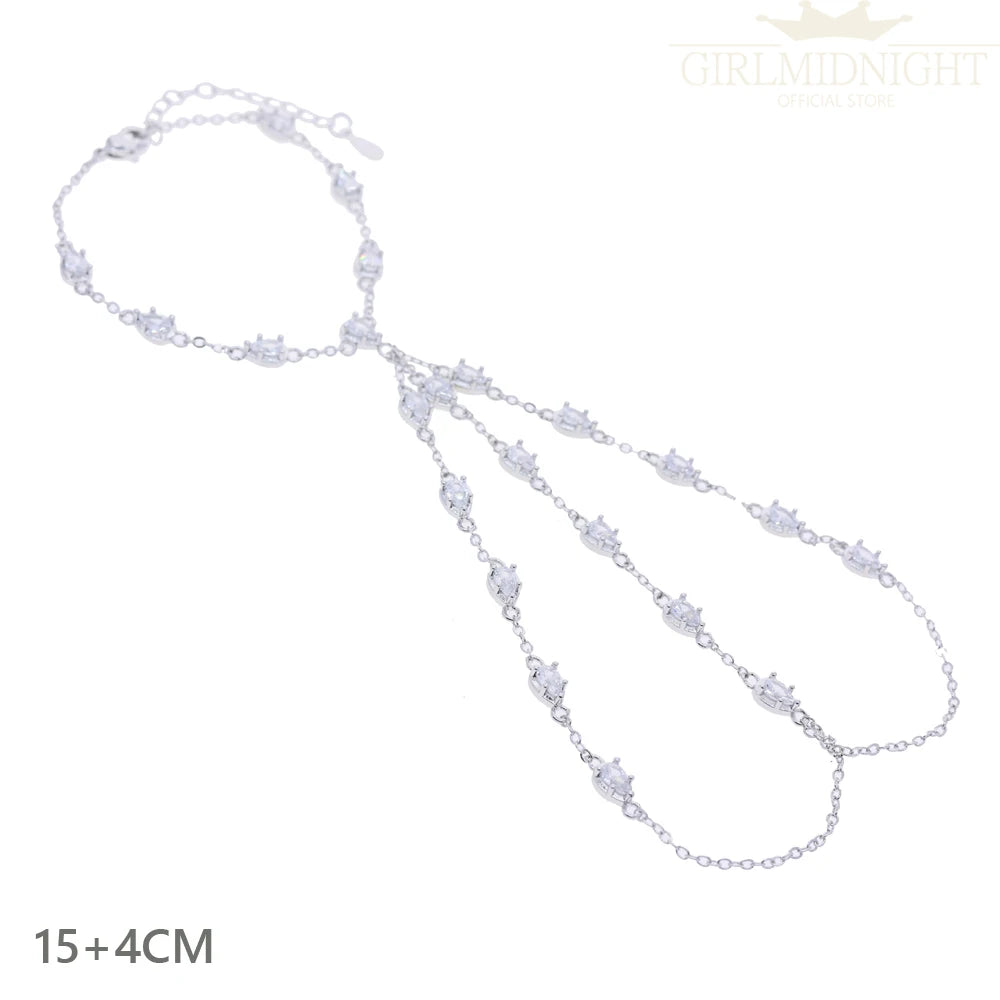 Double Chain CZ Bracelet for Women