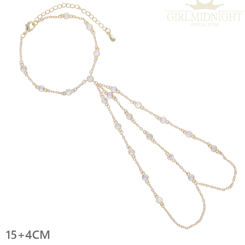 Double Chain CZ Bracelet for Women