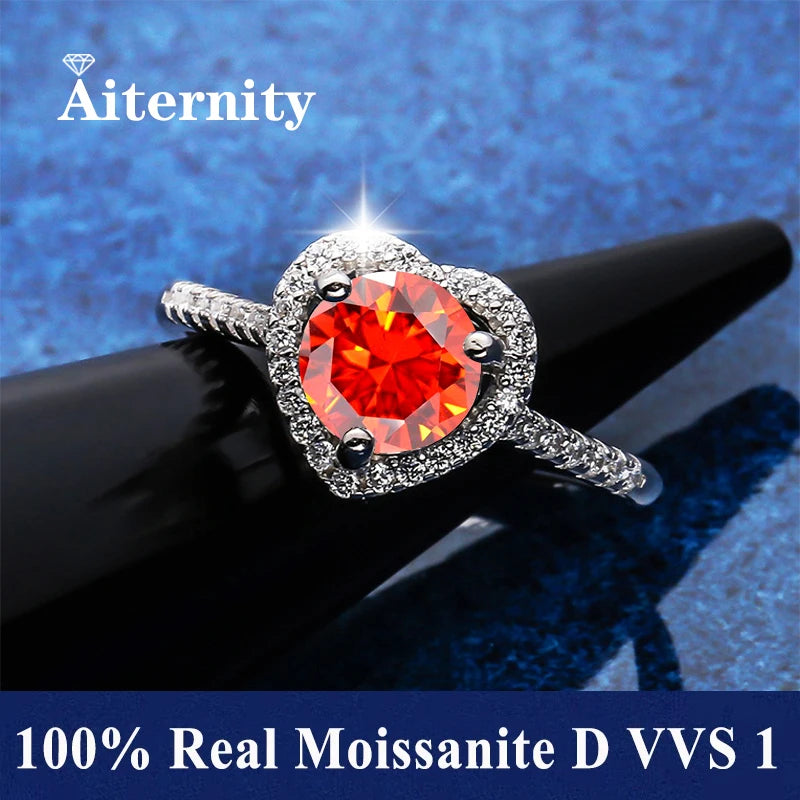 18K Gold Plated Moissanite Ring – D VVS1 Adjustable S925 Silver