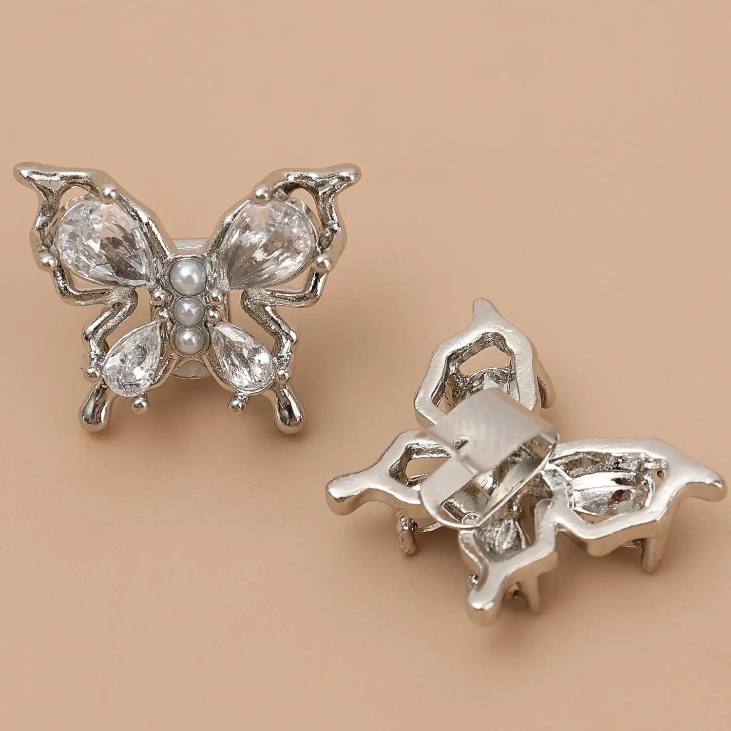 Rhinestone Butterfly Earphone Clips – Luxury Glitter DIY Accessory for Women