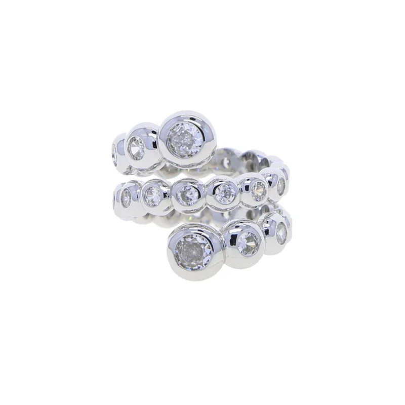 CZ Gold Jewelry Set – Bracelet, Bangle & Ring